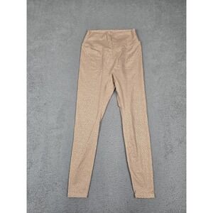 Buffbunny Collection Leggings Womens Medium‎ Tan Foil Dot High Rise V Waist Yoga